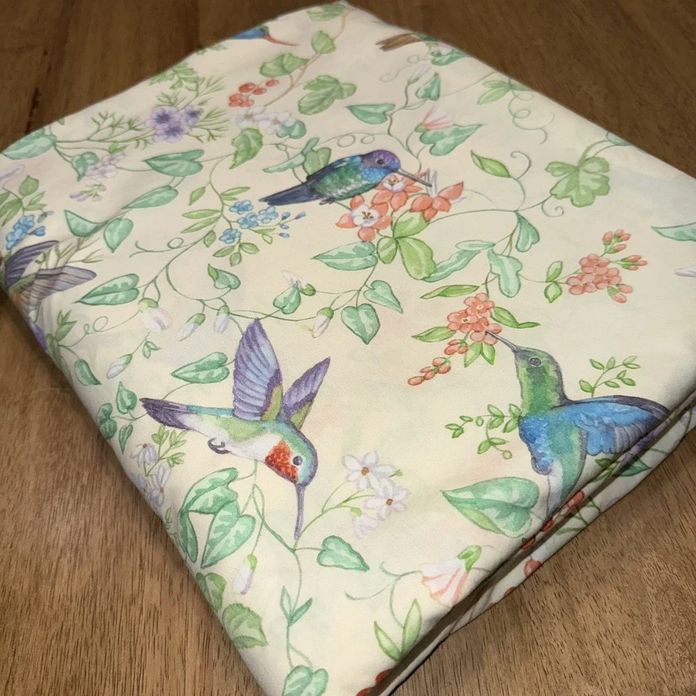Cuddledown Hummingbird Duvet Cover King Keely Garden‎ EUC Floral RETIRED Birds